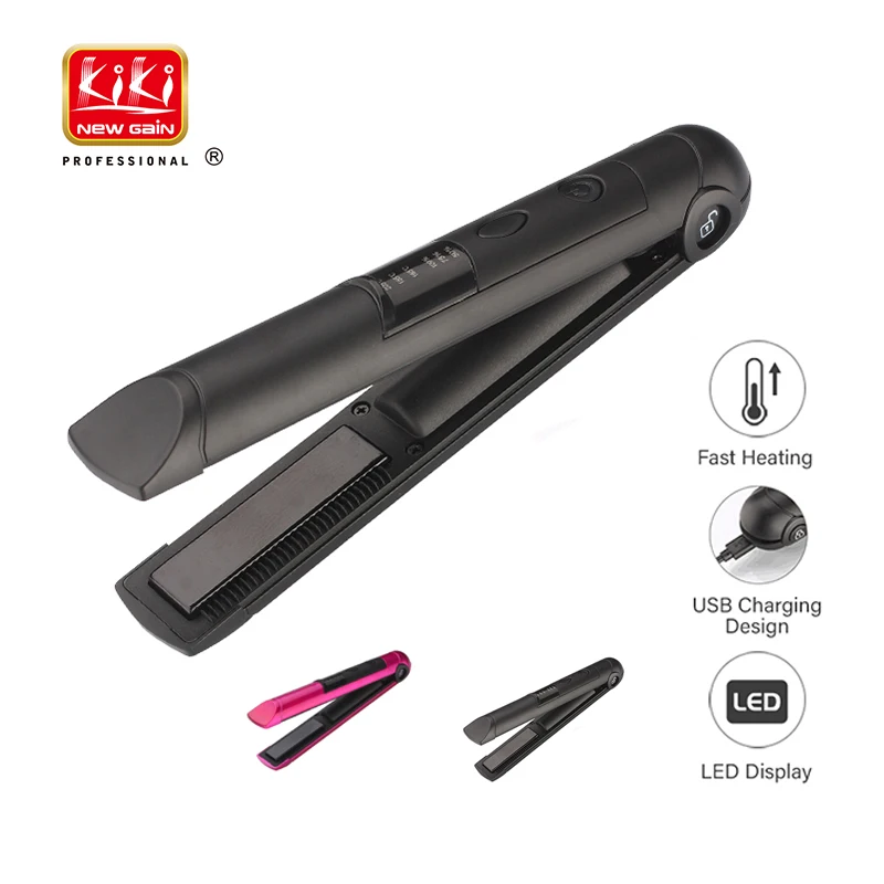  mini Universal voltage Wireless rechargeabl HAIR Straightener Hair iron With lock system great for 