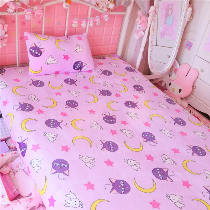 plush toy Sailor Moon luna cat soft air conditioning blanket pillowcase gift 1pc