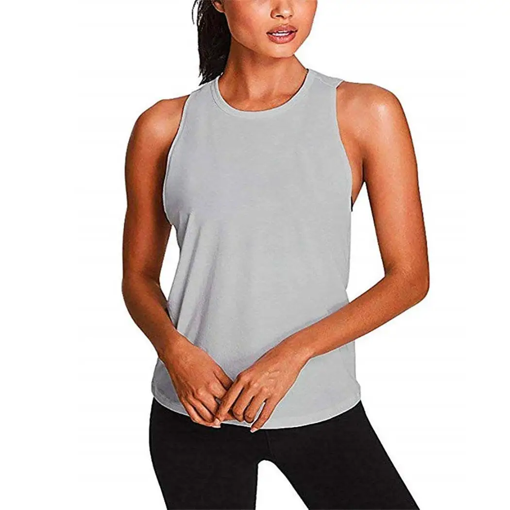 

Women Casual Sleeveless Workout Shirts Quick O Neck Drying Sports Summer Tank Tops Solid Regular