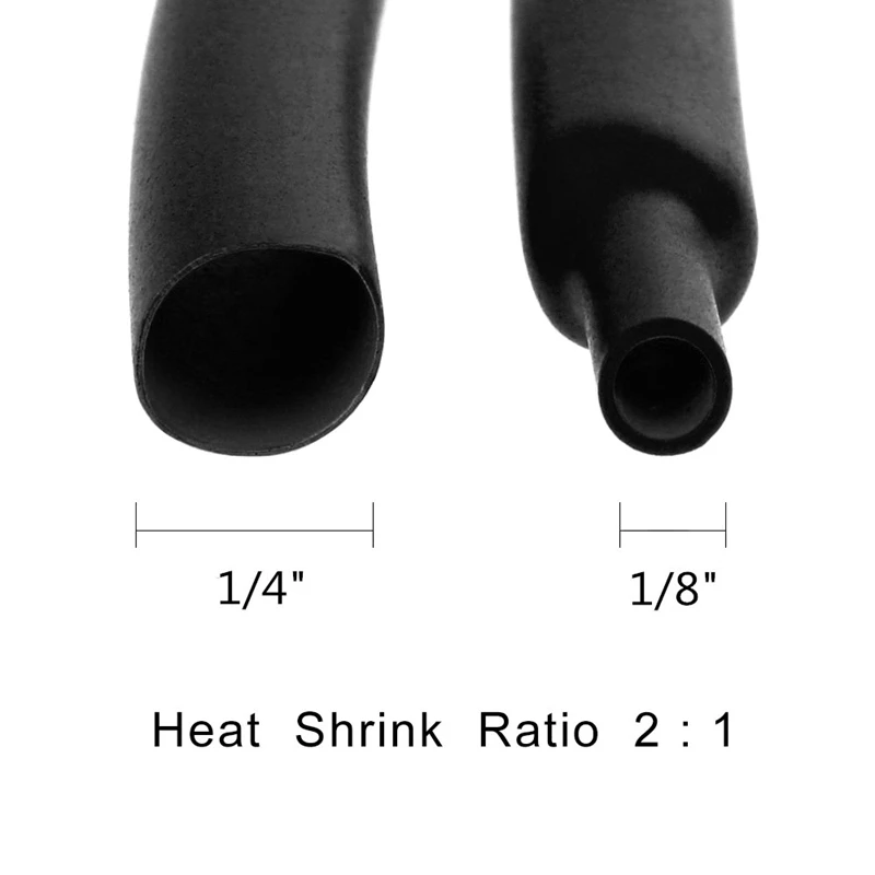532 шт термоусадочные трубки Черный термоусадочный трубчатый электрод термоусадочная обмотка соотношения 2:1 для провода электрического кабеля комплект долговечный изолятор