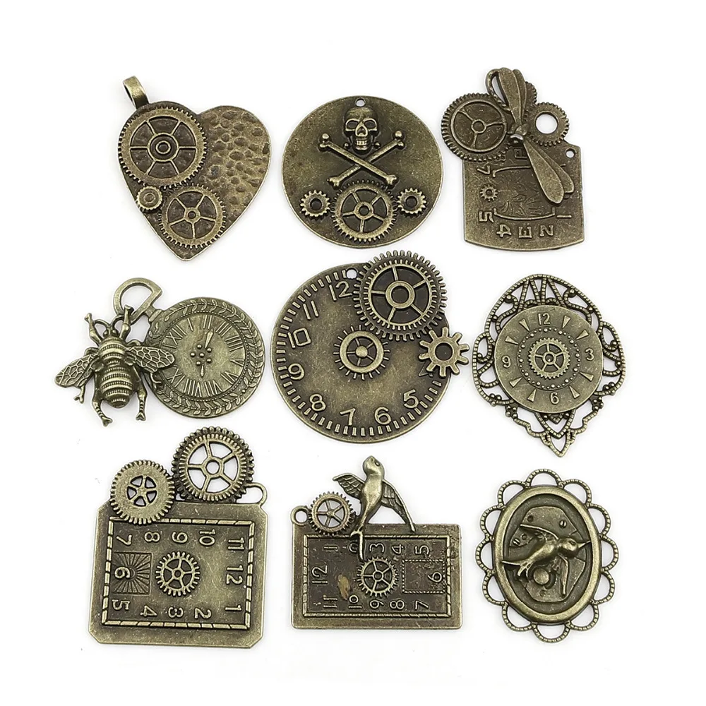 DoreenBeads модные подвески из сплава цинка смешанные старинные бронзовые часы DIY