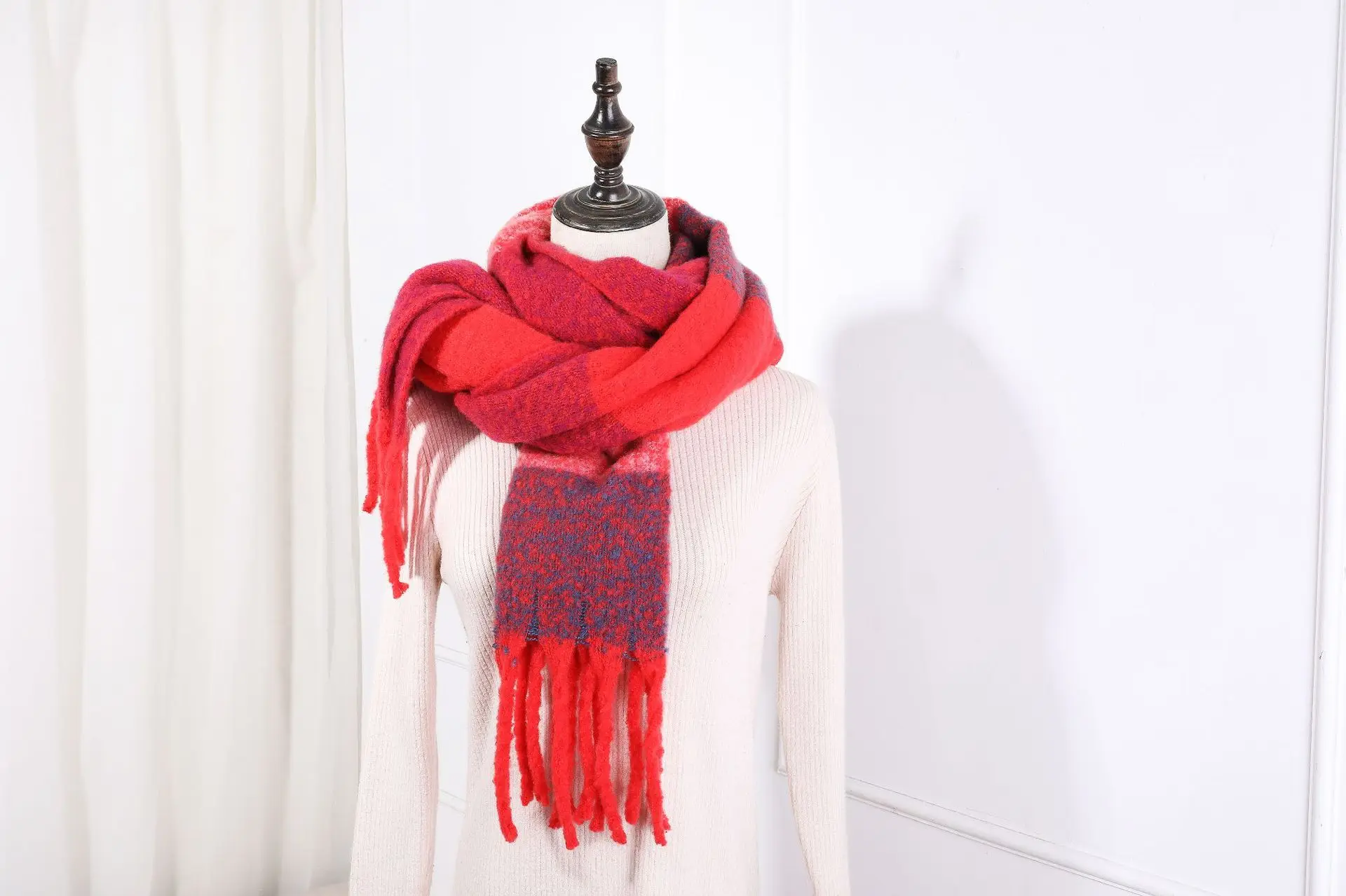Грубая плетеная пряжа шарф роскошный бренд дизайнерский кашемировый шарф зимние теплые шарфы женские шали для дам кисточки платок