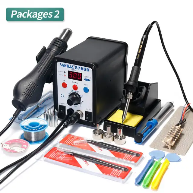 YIHUA 8786D Rework Station Digital Display Iron Soldering Stations SMD ...