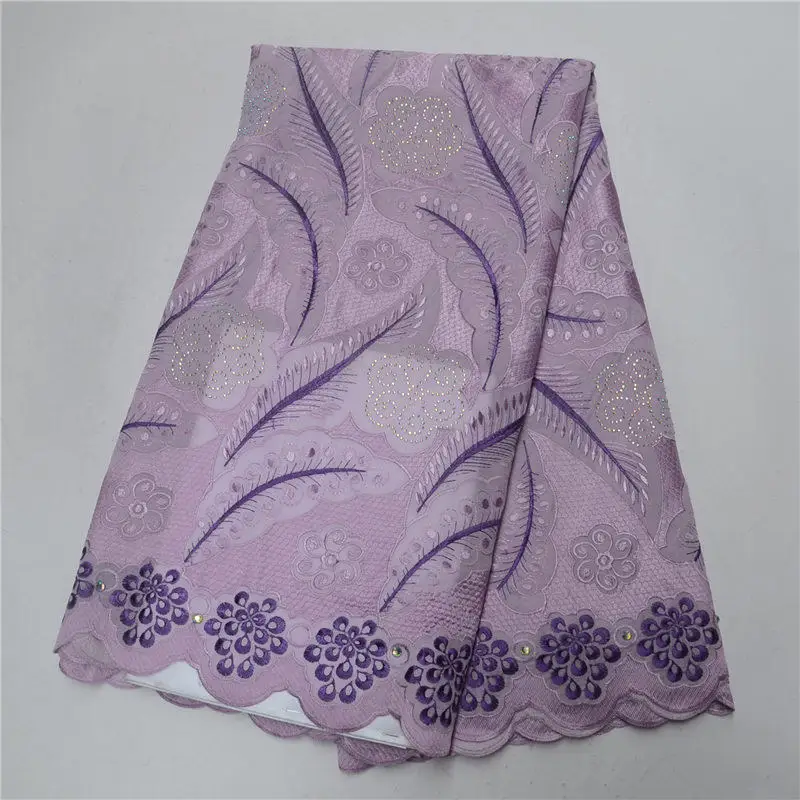 Newest design swiss lace fabric in switzerland high quality swiss voile lace fabric with stones