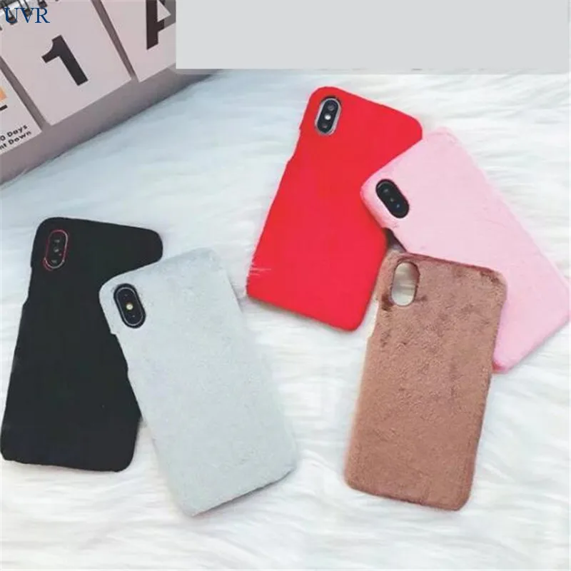 

UVR Warm For Iphone X For Iphone 7 6 Plus Phone Case Soft Velvet Hard Back Phone Cases Bag Back Cover Cover Felpas Parael Pelo
