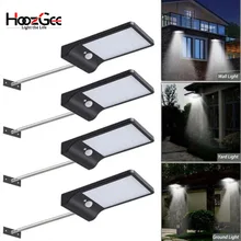 HoozGee Солнечный настенный светильник s с пультом дистанционного управления уличный светильник 48 светодиодный датчик движения садовый светильник безопасности с светильник-палочка