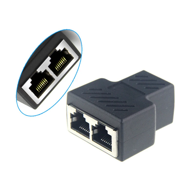 1 пара RJ45 разветвитель адаптер гнездо 2 порта гнездовой соединитель локальной