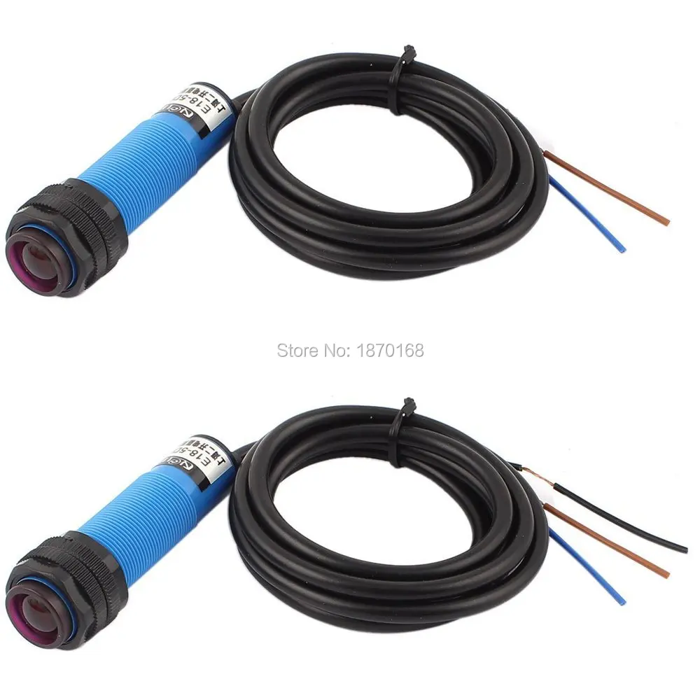 

2 Pcs E18-5DNA + E18-5DN 6-36VDC NPN ada 4 M sensor, Beralih fotolistrik