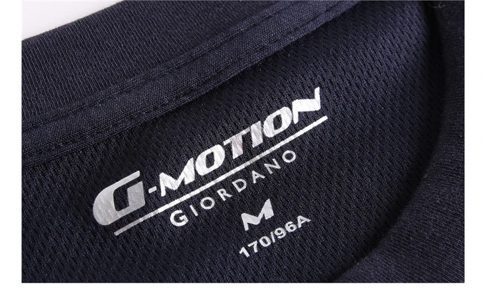 Giordano мужская быстросохнущая спортивная футболка с вышивкой на груди, есть несколько цветовых оттенков