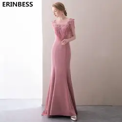 Халат De Soiree Сексуальная Русалка Вечерние платья длинное платье Сексуальная Scoop шеи Bean розовый вечернее платье элегантные вечерние платья