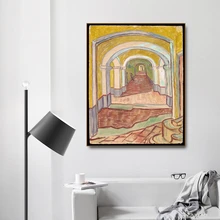 Corridor in the Asylum by Vincent Von Gogh Poster Print Canvas Painting Calligraphy Home Decor Wall Art Pictures for Living Room the asylum