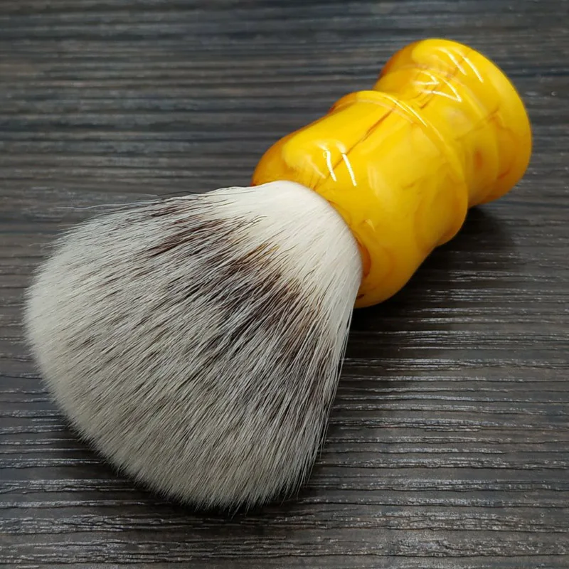 Dscosmetic 26 мм Мягкие синтетические волосы мужские кисти для бритья Янтарная Смола Ручка традиционный влажный инструмент для бритья