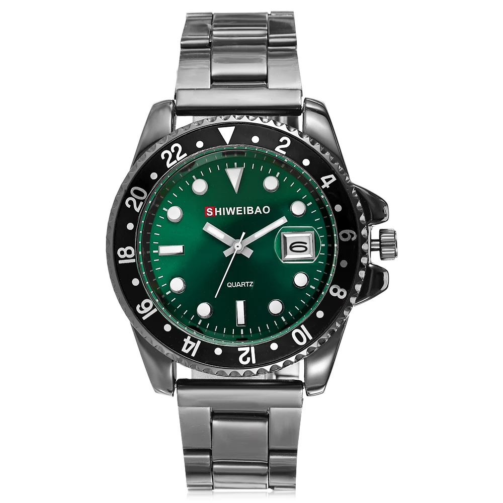 hot fashion role watches for men womens watches quartz wrist clock free shipping black steel bracelet (8)
