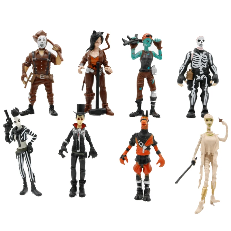 8pcs/lot PUBG Game Llama Figure Toys Halloween Style Fortnight Night Character Model Doll Toy Best Christmas Gifts For Kids