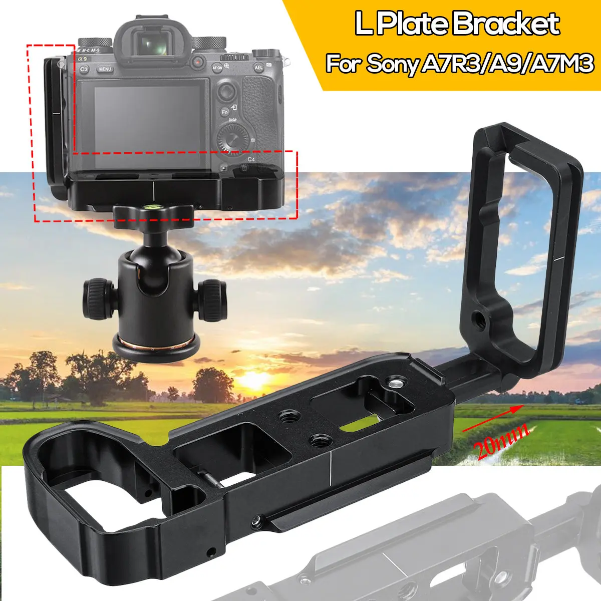 

Quick Release L Plate Bracket Holder Hand Grip for Sony A9 A7M3 A7R3 Camera L Shape Tripod Monopods Baseplate for Sony