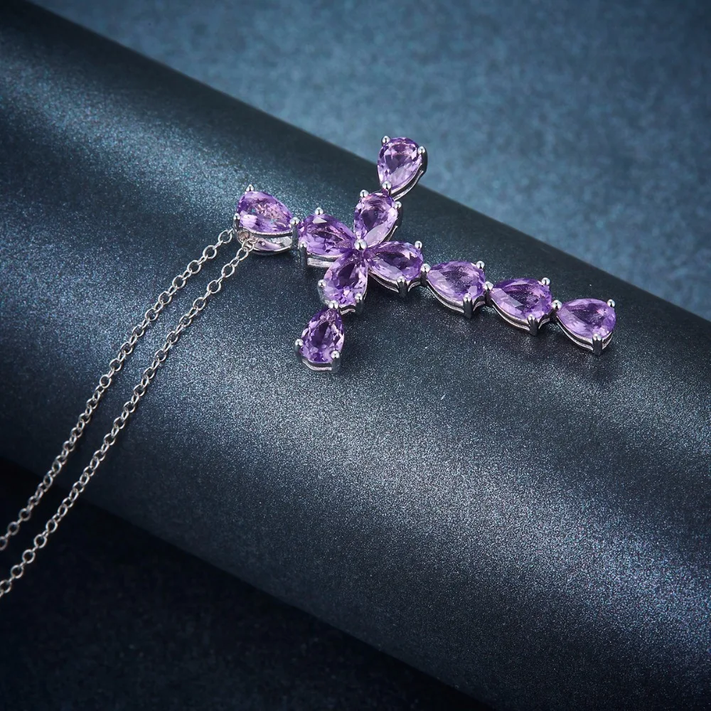 purple crystal pendants necklace for women (1)