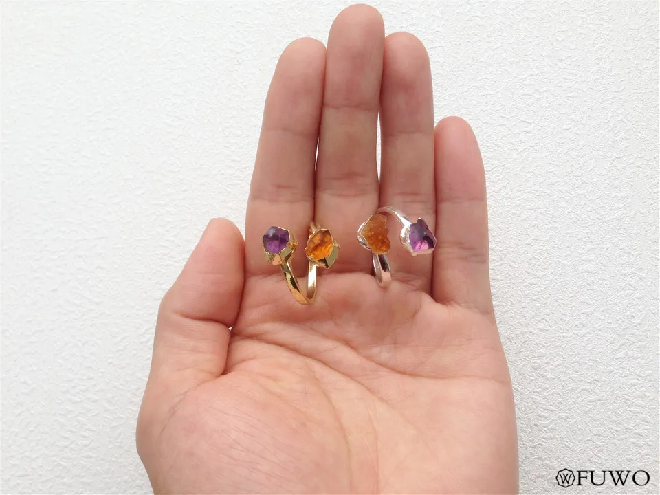 Multistone Amethyst Citrine Ring 12
