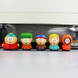 2 Лот Симпатичные ПВХ South фигурки South Park мини Дисплей фигурку игрушки куклы с коробкой Бесплатная доставка