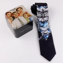 Забавный галстук с принтом для мальчиков и девочек, праздничный подарок на день рождения, Молодежный тренд, подчеркивающий индивидуальность галстук, подарочная коробка
