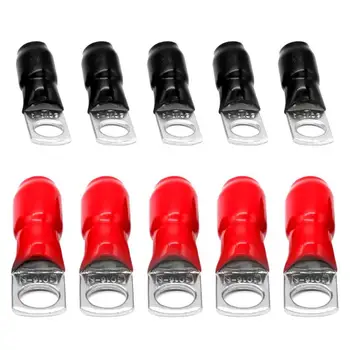 

VODOOL 10Pcs/Set Car Audio Power Ground Wire Ring Terminals 6 4 AWG Gauge M8 Connector Adapter Auto Car Replacement Accessories