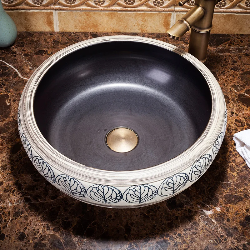 China Handmade Lavabo Washbasin bathroom sink bowl countertop Ceramic wash basin bathroom sink (5)
