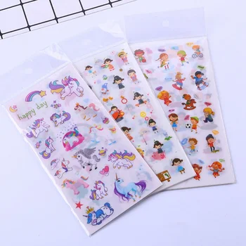 

6 Pcs/pack Happy Unicorn Stickers Decorative Stationery Craft Stickers Scrapbooking DIY Stick Label Students School Supply