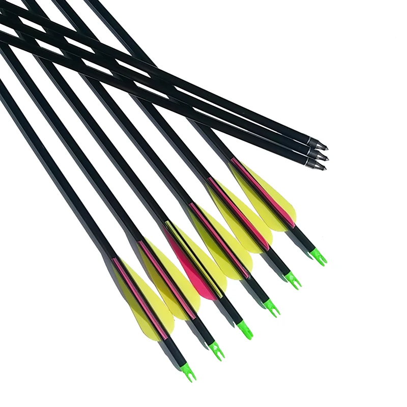 Linkboy стрельба из лука 12 шт. Carbon Arrow Spine400 30 дюймов 100gr точечные наконечники 3 дюйма