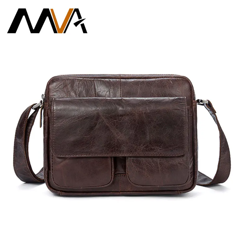 

MVA Men Messenger Bags Genuine Leather Shoulder Bags Fashion Casual Flap Solid Color Men's Crossbody Bag Men Leather ZZ-24