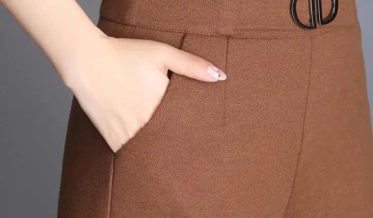Mujeres Pierna Gruesos Lana Ancha Invierno Nuevas Las Negro Moda Tan E De Delgada Otoño light Pantalones 2018 gxFq8PIwP