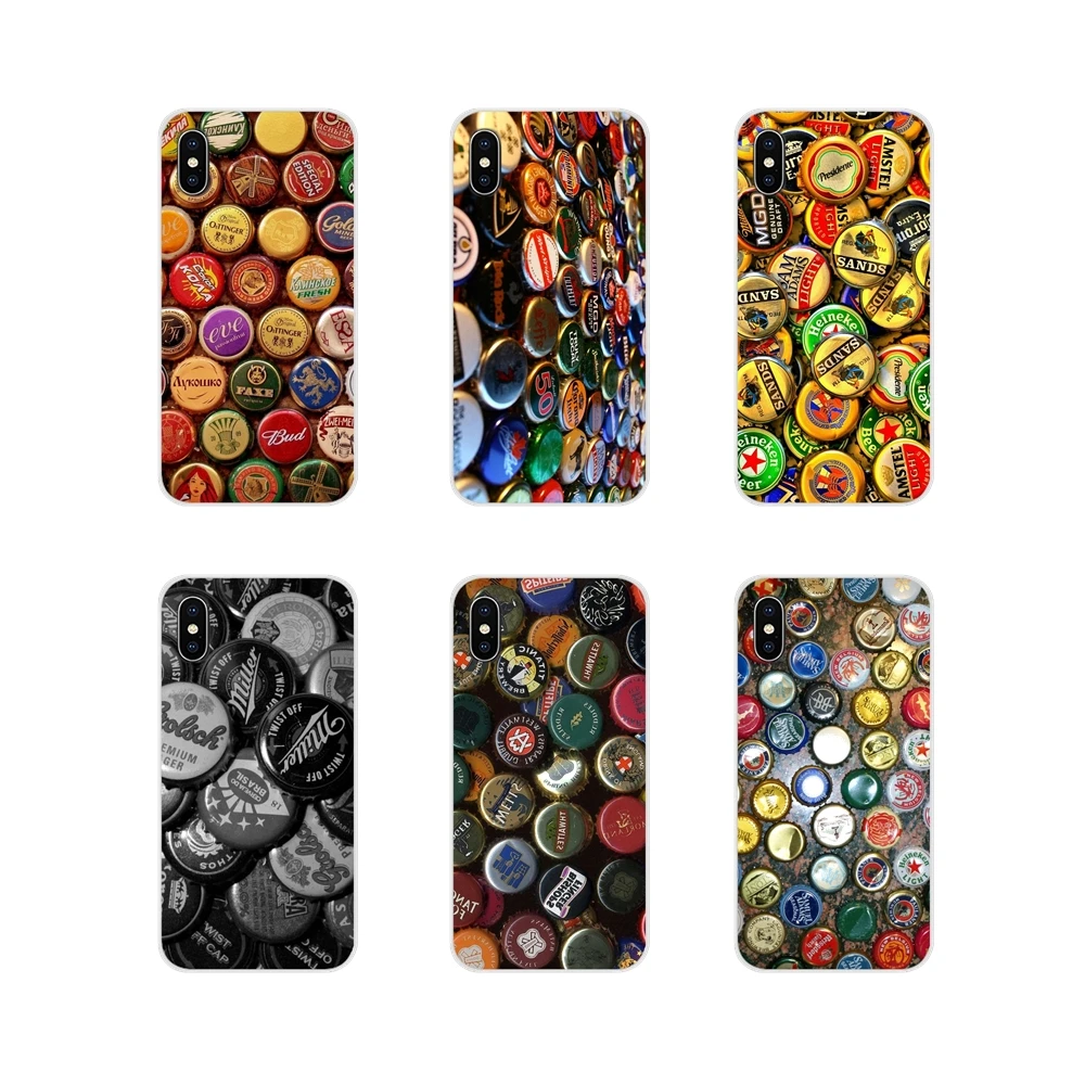For Xiaomi Redmi Note 6A MI8 Pro S2 A2 Lite Se MIx 1 Max 2 3 Oneplus 6T Many Beer Bottle Caps Pattern Collage TPU Bag Case | Мобильные