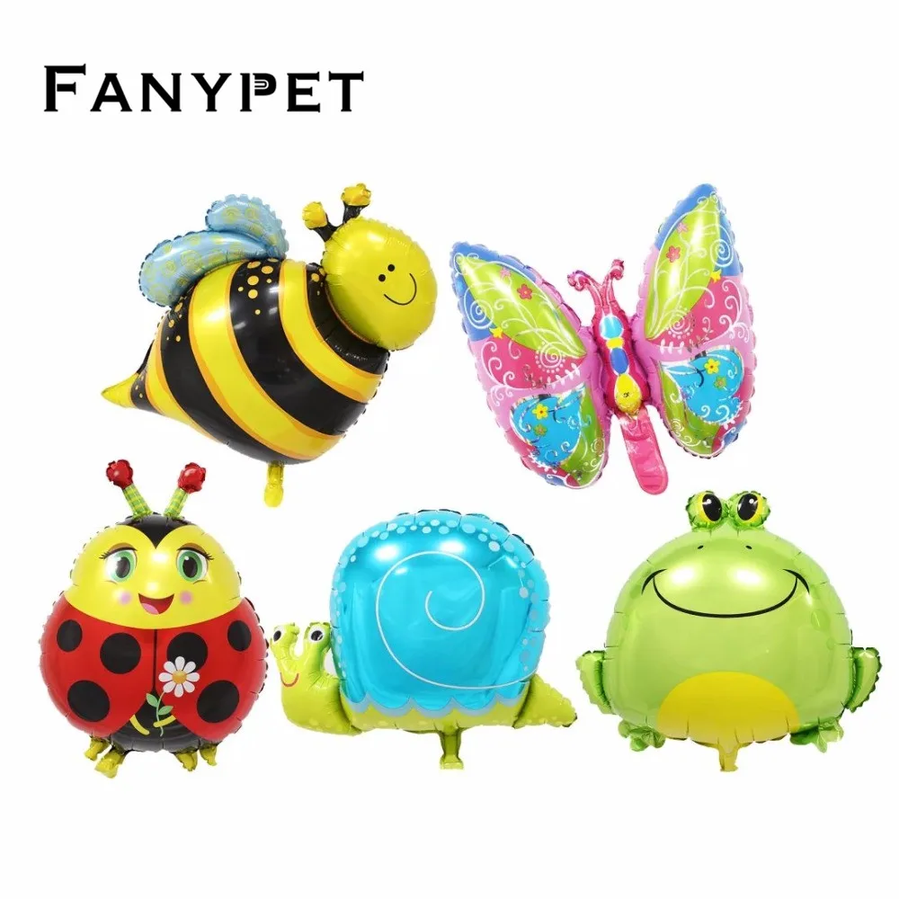 50pcs-aluminum-mini-Bee-Butterfly-Frog-Snails-Ladybug-birthday-zoo-party-balloon-decoration-toy-animals-head