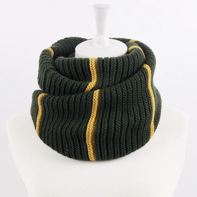 VISROVER Free Shipping Kniited Scarf Lic Winter Women Round Scarfs Infinity Snood Ladies Stripe Ring Loop Scarf  Unisex Circle  (24)