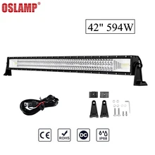 Oslamp 42inch 594W Tri-Row Straight LED light bar Chips Led Work Light Combo Beam 12v 24v Truck SUV 4WD 4×4 Offroad Led Bar