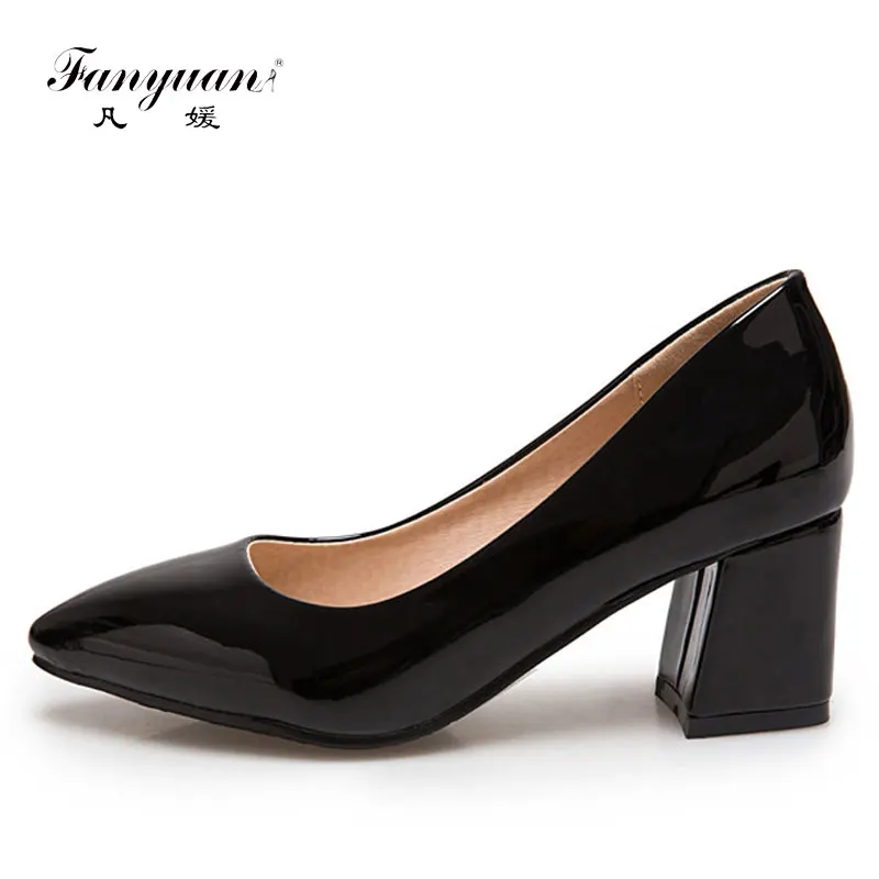 

Fanyuan 2017 New Fashion Women High Heels Slip On Platform Pumps Wedding Party Patent Shoes Pointed Toe Lady Elegant Pump