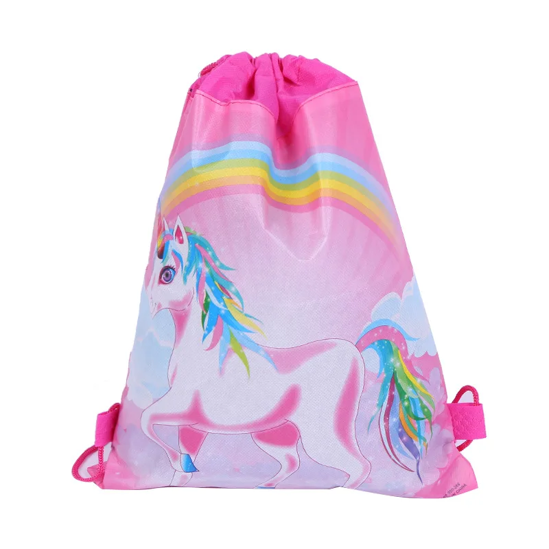 1pc Cartoon Unicorn 3D Print Drawstring Backpack Rucksack Shoulder Bags Gym Bags Gifts Packages Children Birthday Party Favors