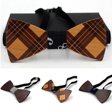 RBOCOTT плед деревянная Мужская бабочка коричневая деревянная бабочка для мужчин модные свадебные аксессуары бант для подарков галстуки с коробкой