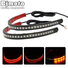 Pair Universal Flexible Motorcycle Light 3528 LED SMD Strip Motorcycle Car Tail Turn Signal Brake Light for ATV Truck SUV