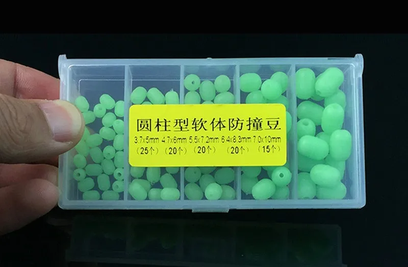 100pcsBox Multiple Sizes Glow in the Dark Fishing Beads Anti-collision Green Bead Fishing Accessories (12)