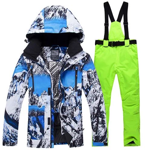 TRINGA бренд лыжный костюм мужские зимние лыжные комплекты ветрозащитные водонепроницаемые дышащие уличные зимние куртки брюки Сноубординг костюмы - Color: color9