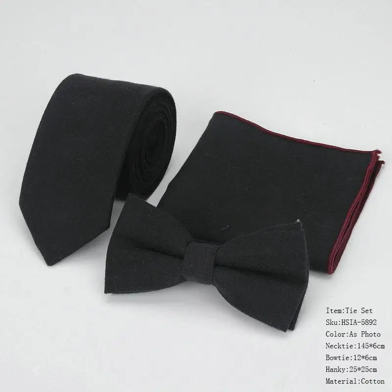 Абсолютно Мужской дизайнерский темно-синий однотонный платок с квадратным карманом из хлопка, галстук-бабочка, галстук-бабочка, галстук на шею, набор галстуков, 13 цветов - Цвет: Tie Sets