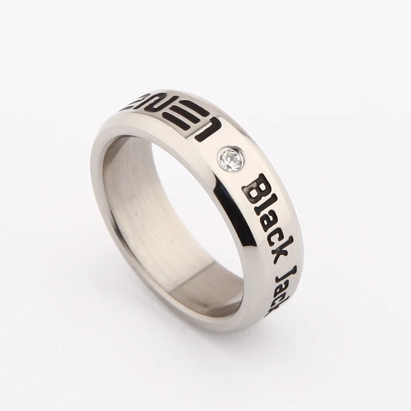 

K pop 2NE1 birthday titanium steel ring tail ring Infinity 8.5 size Send leather cord boxes k-pop 2NE1 anel men women Jewelry