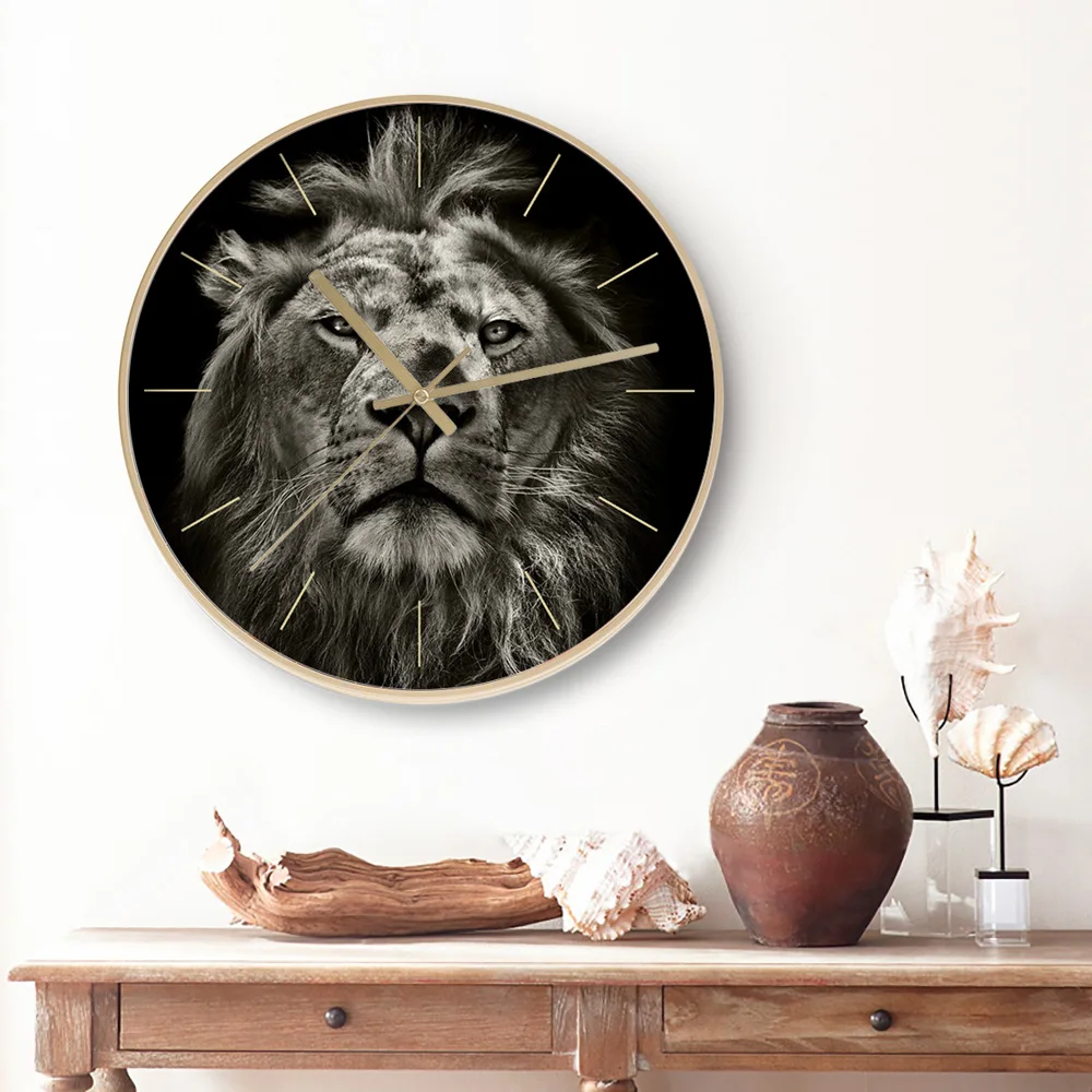 

Quartz Silent Large 12 inch Metal High Quality Wall Clock Multi Patterns Cute Animals for Nursery Kids Room Wall Decor Nordic