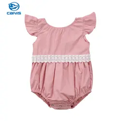 Canis 2018 детская одежда для новорожденных девочек прекрасный Fly рукавом боди Кружево комбинезон одежда