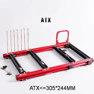 DIY Mini itx/matx/ATX PC Chassis case Aluminum Desktop Open Bare Frame Horizontal Rack game host Box computer mainframe Parts - Цвет: red