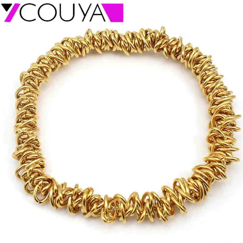 

COUYA fashion jewelry stainless steel women bracelets Gold Chain Elastic Bracelets High Quality Not Easy to Fade Jewelry