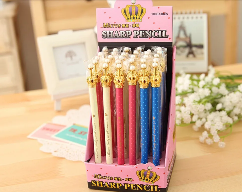 3 pcs/lot High quality 3 colors Cute Crown Kawaii Korea Novelty Mechanical Pencils School Office supplies for girls 05810