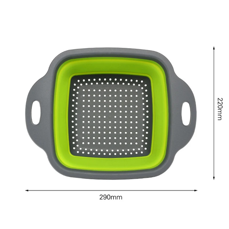 2 шт. силиконовые пластиковые квадратные фруктовые овощные дуршлаги, корзина для мытья, складные дуршлаги, ситечки, кухонные аксессуары