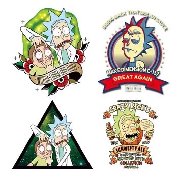 

Rick and Morty Patch Iron on Transfer Anime Letter Patches for Clothing DIY Heat Vinyl Transfers Thermal Sticker on Clothes