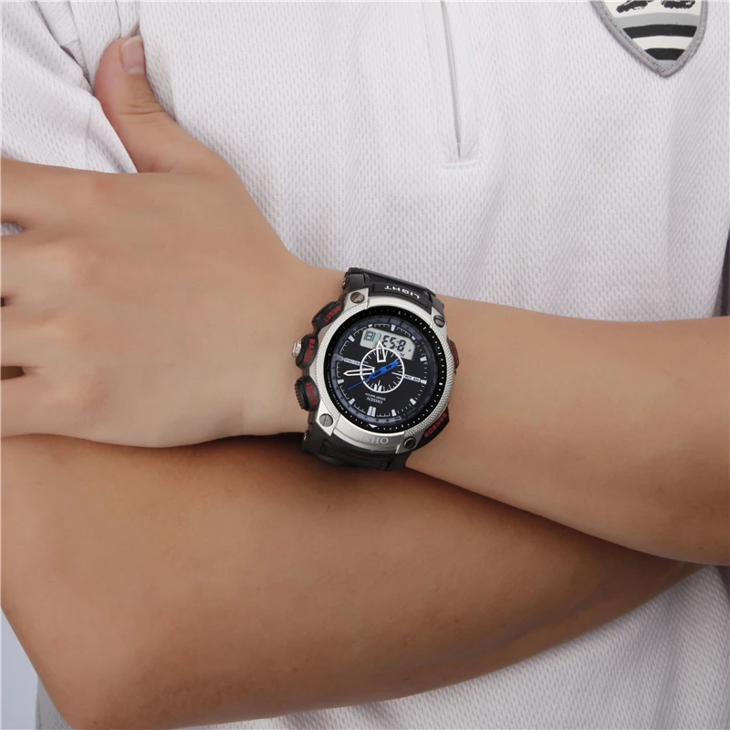 Ohsen мужские спортивные часы военные повседневные спортивные мужские кварцевые часы водонепроницаемые резиновые часы мужские наручные часы Relogio Masculino