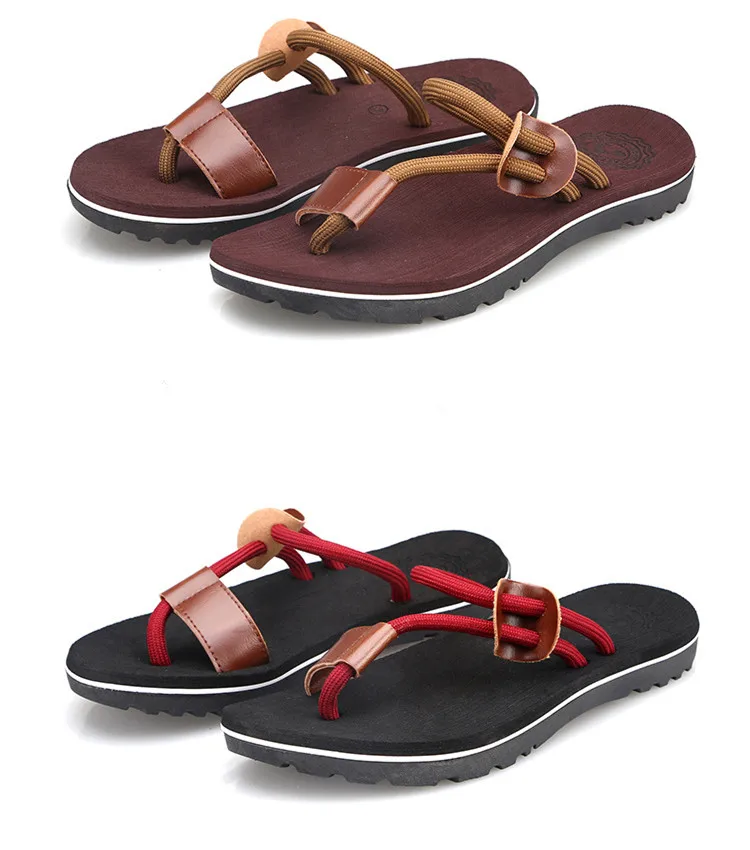 Летняя обувь мужские пляжные Тапочки мягкой плоской подошве повседневная обувь без застежки модные Для мужчин тапочки комнатные шлепанцы
